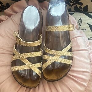 Birkenstock Betula Gold Strappy Sandals